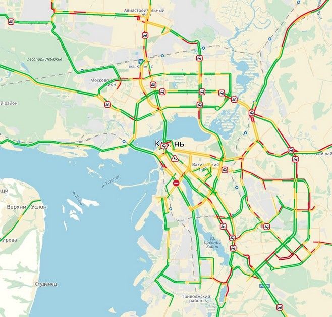 Казанда буран аркасында транспорт тоткарлыгы 9 баллга җиткән